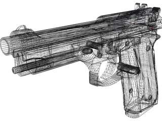 Beretta M9FS 3D Model preview