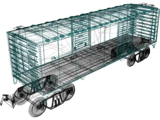 Cargo Wagon Car Box 3D Model preview