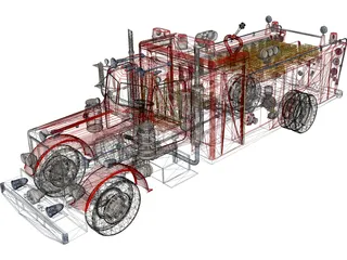 Peterbilt Firefight 3D Model preview