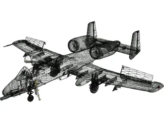 A-10 Thunderbolt II 3D Model preview