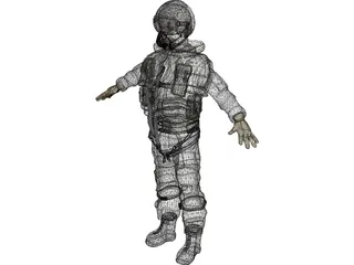Fighter Pilot 3D Model preview