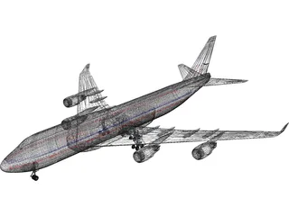 Boeing 747-400 Airliner 3D Model preview