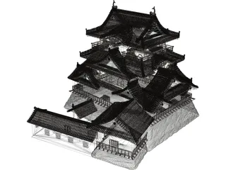 Castle Hikone 3D Model preview
