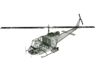 Bell UH-1H Huey 3D Model preview