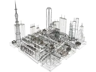 City Part Metropolis 3D Model preview