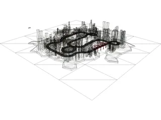 City Part at Midnight 3D Model preview