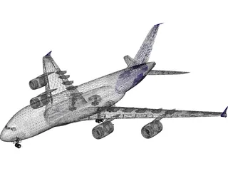 Airbus A380 Airliner 3D Model preview