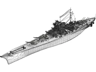 Battleship Bismarck 3D Model preview