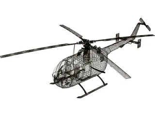 MBB BO 105 3D Model preview