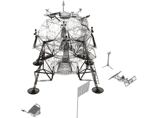 Eagle First Lunar Landing 3D Model preview