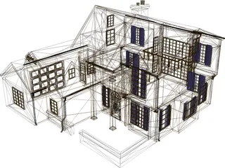 House Two Story Traditional 3D Model preview
