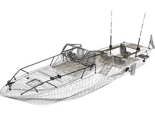 Fishing Boat Wahoo 3D Model preview