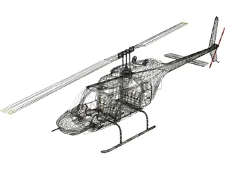 Bell 206 JetRanger [+Interior] 3D Model preview