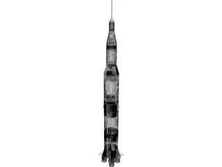 Apollo Saturn V Rocket 3D Model preview