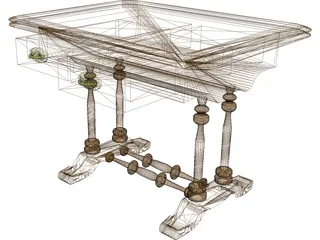 Table Biedermeier 3D Model preview