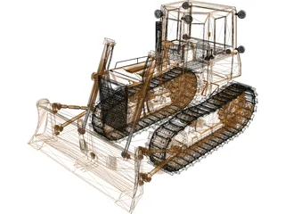 Bulldozer Fiat FD14-E 3D Model preview