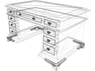 Desk English Writting 3D Model preview