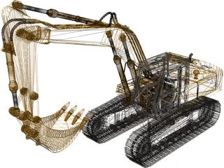 Excavator Fiat Hitachi FH200 3D Model preview