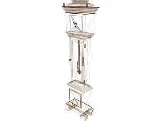 Clock Grandfather 3D Model preview