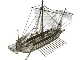 Greek Warship 3D Model preview