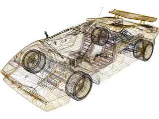 Lamborghini Countach (1978) 3D Model preview