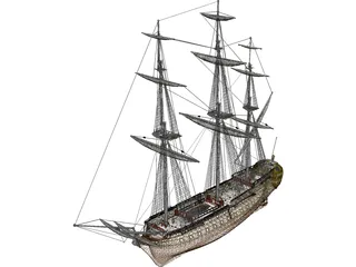 Le Glorieux Ship Of Line 3D Model preview