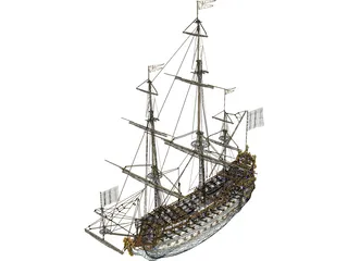 Le Soleil Royal Ship Of Line 3D Model preview