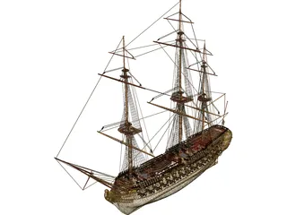 Le Superbe Ship Of Line 3D Model preview