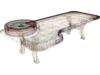 Roulette Table 3D Model preview