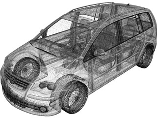 Volkswagen Touran (2007) 3D Model preview