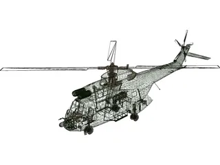 Aerospatiale SA 330 Puma 3D Model preview