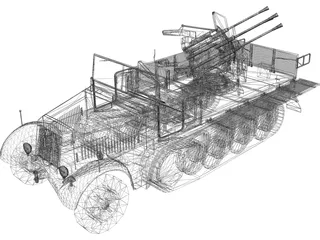 SDKFZ 7/1 3D Model preview