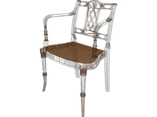 Chair Sheraton Elbow 3D Model preview