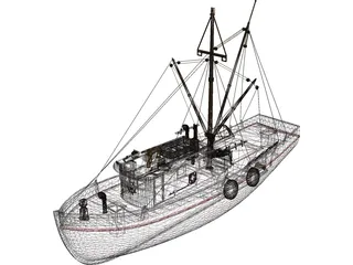 Shrimp Boat 3D Model preview