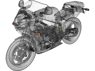 Yamaha FZR750R 3D Model preview