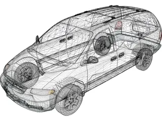 Plymouth Grand Voyager (1996) 3D Model preview