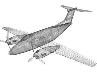 Beechcraft King Air B-200 Beech King 3D Model preview