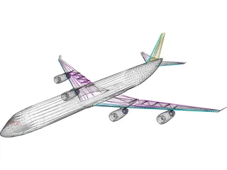 Airbus A340 3D Model preview