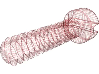Screw 34 Flat Head Machine 3D Model preview