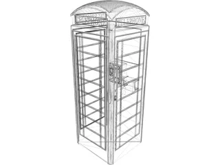 Telephone Booth 3D Model preview