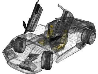 Lamborghini Murcielago LP640 Roadster 3D Model preview