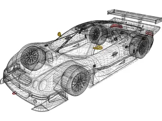 Mercedes-Benz CLK GTR (1998) 3D Model preview