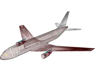 Boeing 767-200 3D Model preview