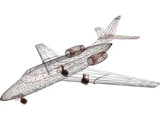 Dassault Falcon 100 3D Model preview