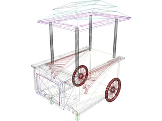 Vending Peddler's Cart 3D Model preview