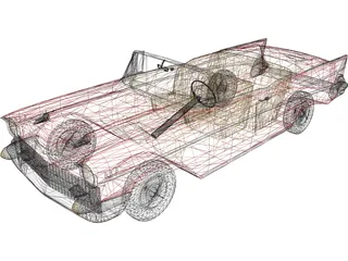 Chevrolet BelAir Convertible (1957) 3D Model preview