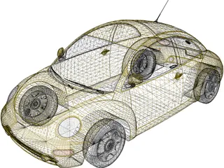 Volkswagen Beetle (1998) 3D Model preview