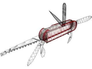 Pocket Knife 3D Model preview