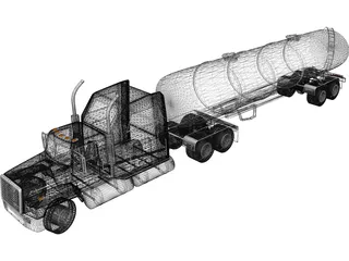 Semi Tanker 3D Model preview