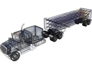 Liquid Nitrogen Carrier Truck 3D Model preview